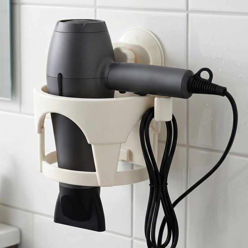 Hair Dryer Holder � Easy Bathroom Storage with Suction Cup