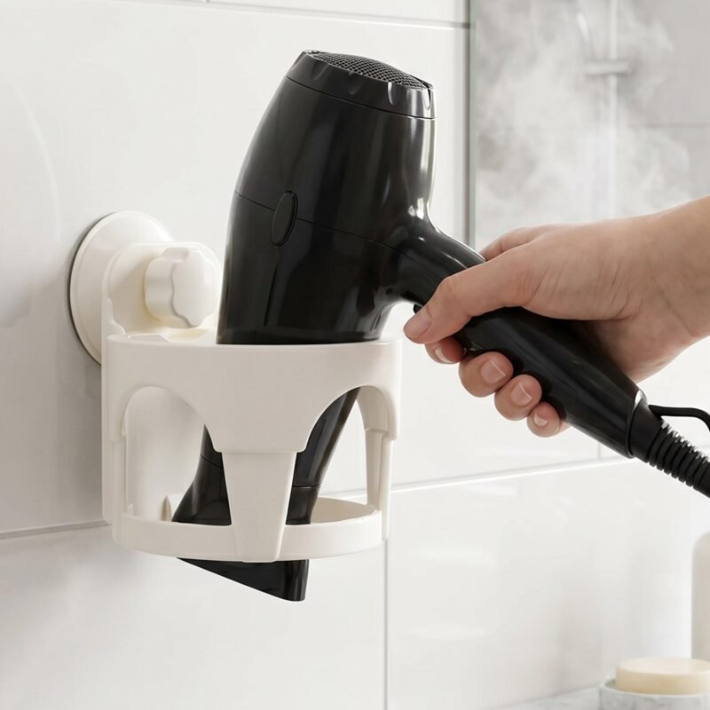Hair Dryer Holder � Easy Bathroom Storage with Suction Cup