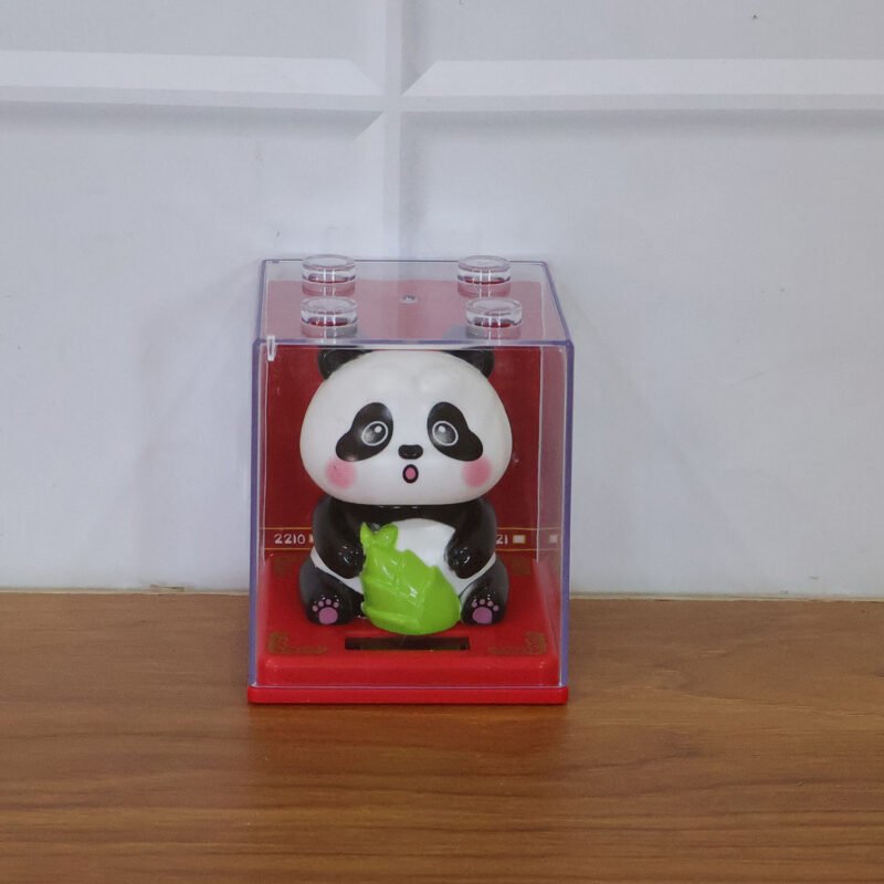 Solar Powered Panda Showpiece – Eco-Friendly Moving Head Decor