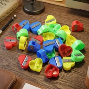 Heart Shape Pencil Sharpener – Colorful & Portable for Kids