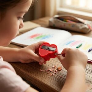 Heart Shape Pencil Sharpener – Colorful & Portable for Kids