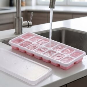ICE-CUBE-TRAY-5.jpg Plastic Ice Cube Tray with Lid � Hygienic & Easy Release, Pack of 2
