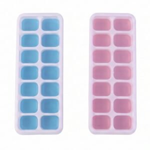 ICE-CUBE-TRAY-7.jpg Plastic Ice Cube Tray with Lid � Hygienic & Easy Release, Pack of 2
