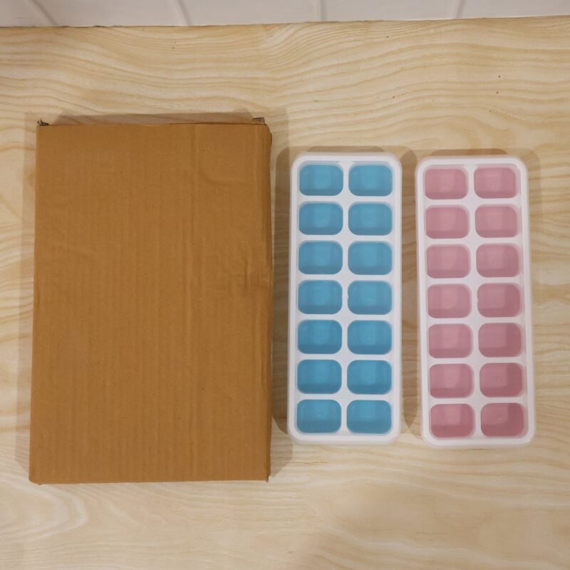 ICE-CUBE-TRAY-8.jpg Plastic Ice Cube Tray with Lid � Hygienic & Easy Release, Pack of 2