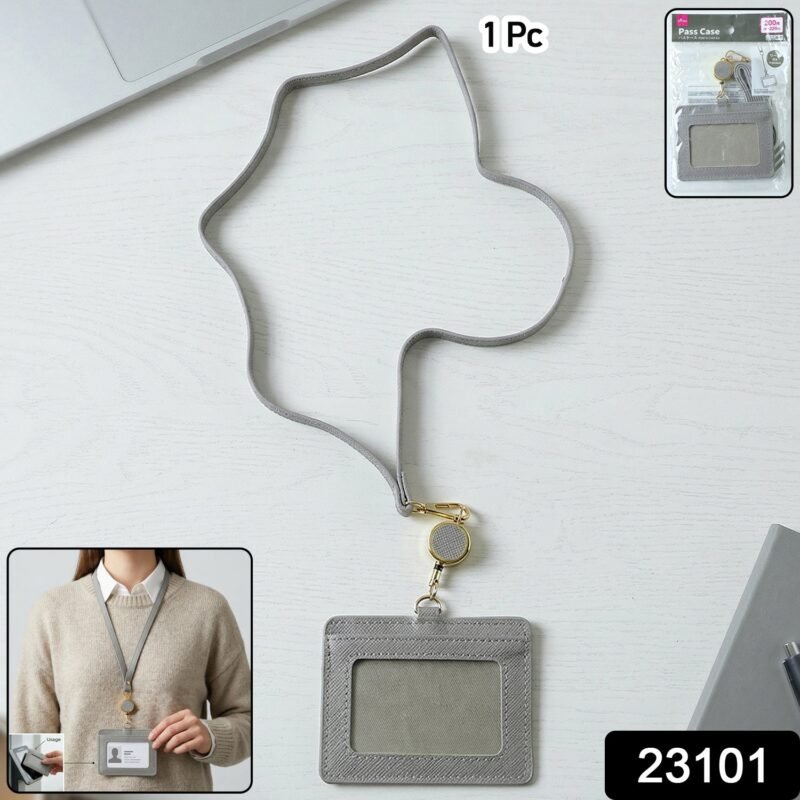 ID Card Holder with Adjustable Neck Strap – Durable & Professional