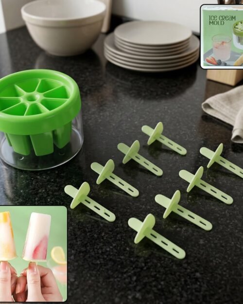 Plastic Ice Candy Maker – Reusable 8 Mold Set for Summer Treats
