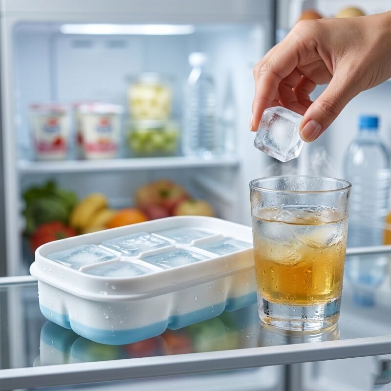 IceCubesMold-03.jpg Mini Plastic 6-Cavity Ice Cube Tray � Space-Saving & Reusable