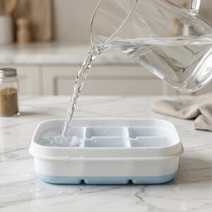 IceCubesMold-05.jpg Mini Plastic 6-Cavity Ice Cube Tray � Space-Saving & Reusable