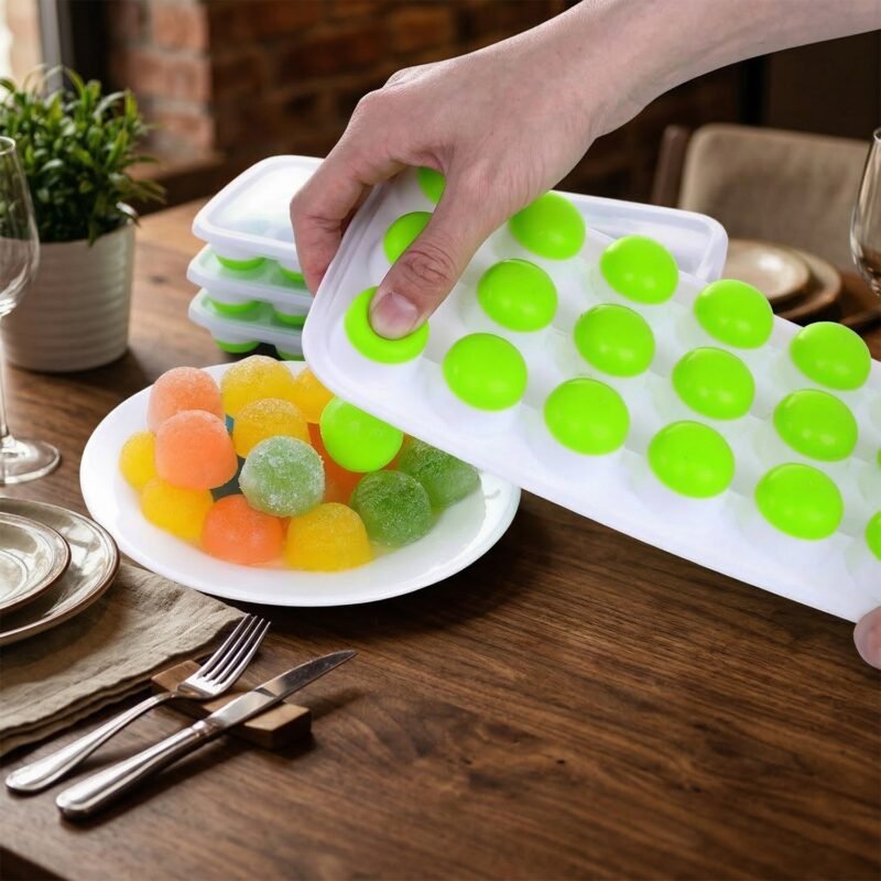 Plastic Ice Cube Tray – Multipurpose with Lid for Easy Freezing