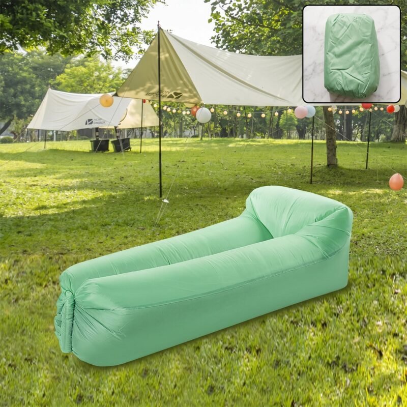 InflatableGreenSofa01-01.jpg Inflatable Lounger � Portable & Comfortable for Indoor & Outdoors