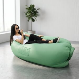 InflatableGreenSofa01-02.jpg Inflatable Lounger � Portable & Comfortable for Indoor & Outdoors