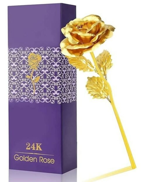 Gold Plated Artificial Rose – Eternal Love Decor Gift