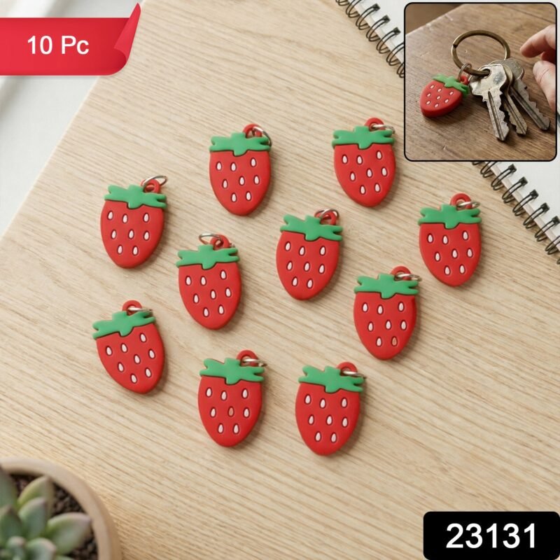 Strawberry Design Bag Charm Keychain Set – Fun Fruit Decor