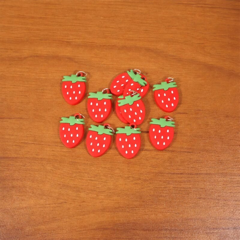 Strawberry Design Bag Charm Keychain Set – Fun Fruit Decor