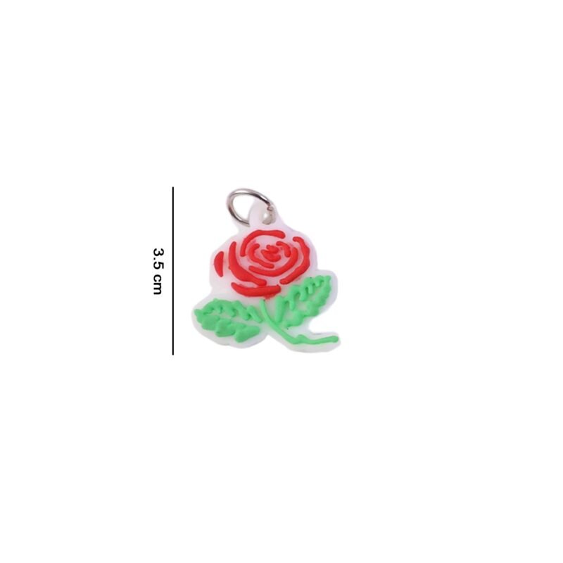 Rose Flower Design Bag Charm Keychain Set – Elegant Floral Accessory