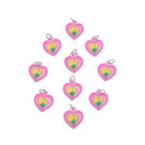 KeyChainAccessoriesairHeart01-06.jpg Cute Heart & Flower Bag Charm Set – Versatile & Stylish