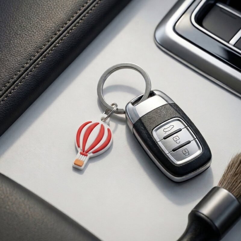 Hot Air Balloon Bag Charm Keychain Set – Trendy Travel Accessory