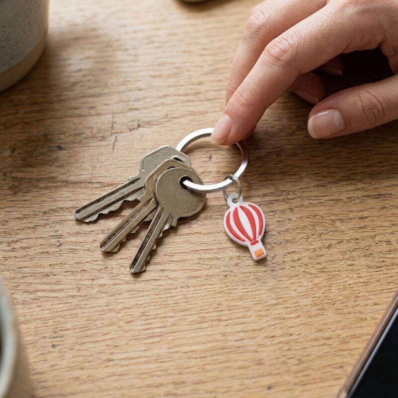 Hot Air Balloon Bag Charm Keychain Set – Trendy Travel Accessory