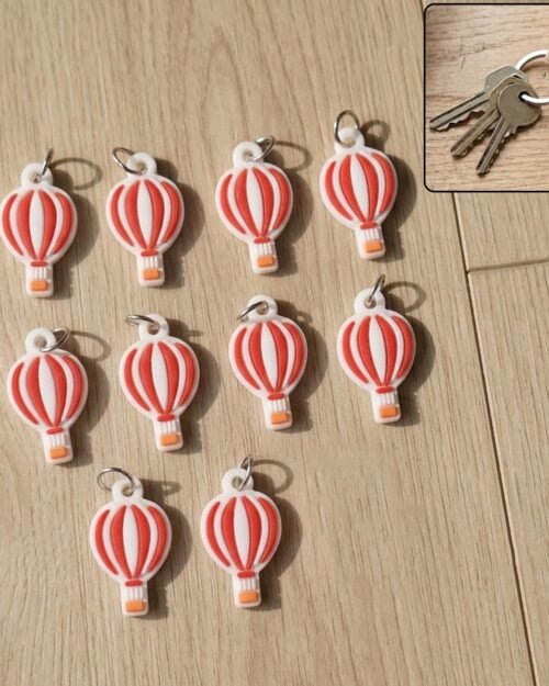Hot Air Balloon Bag Charm Keychain Set – Trendy Travel Accessory