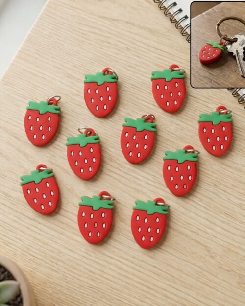 Strawberry Design Bag Charm Keychain Set – Fun Fruit Decor