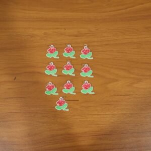 Rose Flower Design Bag Charm Keychain Set – Elegant Floral Accessory