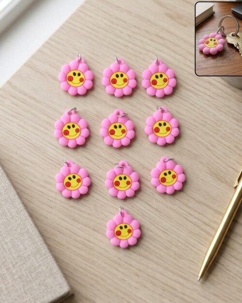 Keychain for Kids | Cute Floral Smileys & Long-lasting Durability