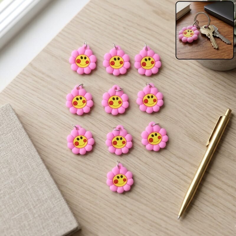 Keychain for Kids | Cute Floral Smileys & Long-lasting Durability