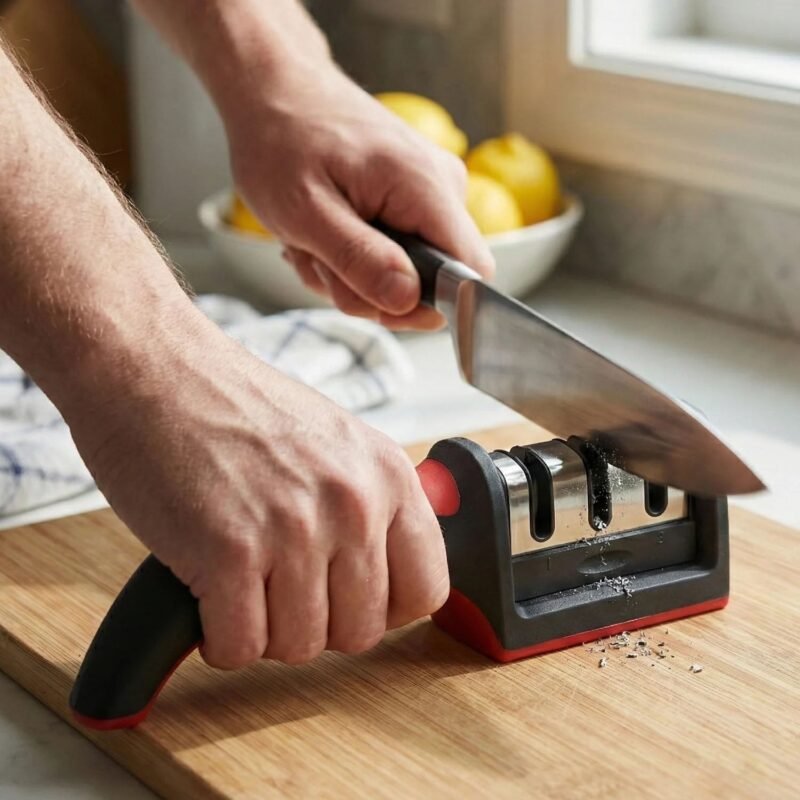 3-Stage Manual Knife Sharpener – Ceramic & Steel Blades | ToolMate Pro