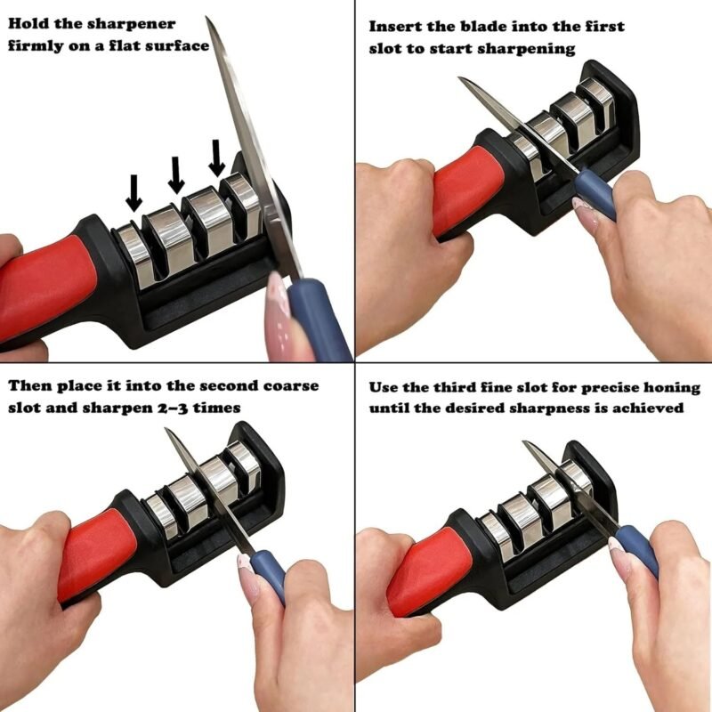 3-Stage Manual Knife Sharpener – Ceramic & Steel Blades | ToolMate Pro