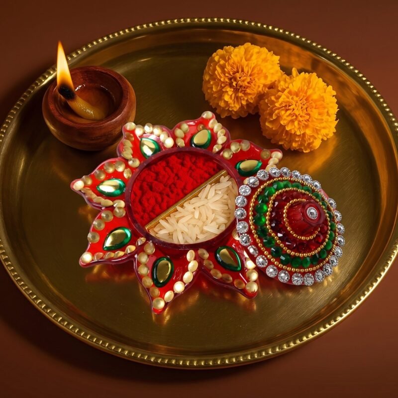 KumkumHolder-05.jpg Decorative Kumkum Dani � Handcrafted with Stone Work Lid