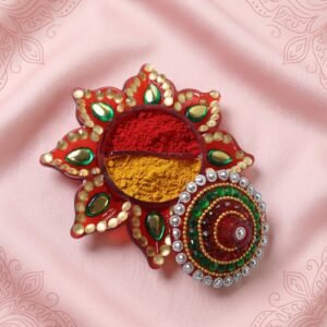 KumkumHolder-06.jpg Decorative Kumkum Dani � Handcrafted with Stone Work Lid