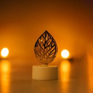 Golden Leaf LED Candles – Set of 4 Flameless Decorative Lights