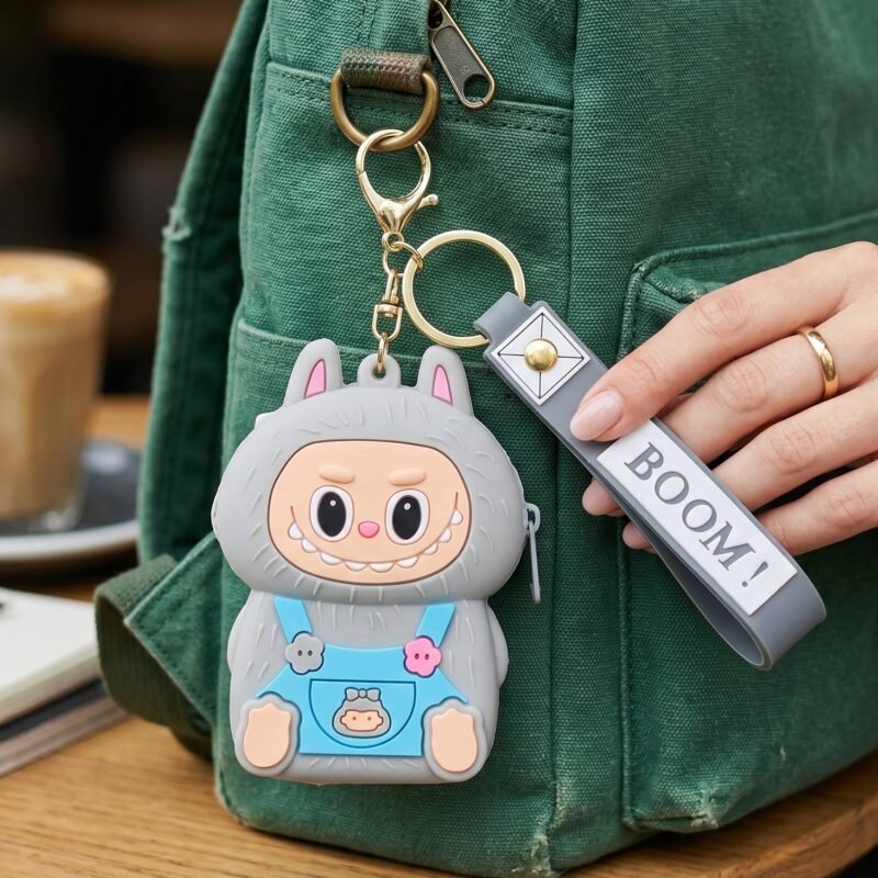 Labubu-Boom-Coin-3.jpg Mini Pouch Keychain � Compact Silicone Storage for Essentials
