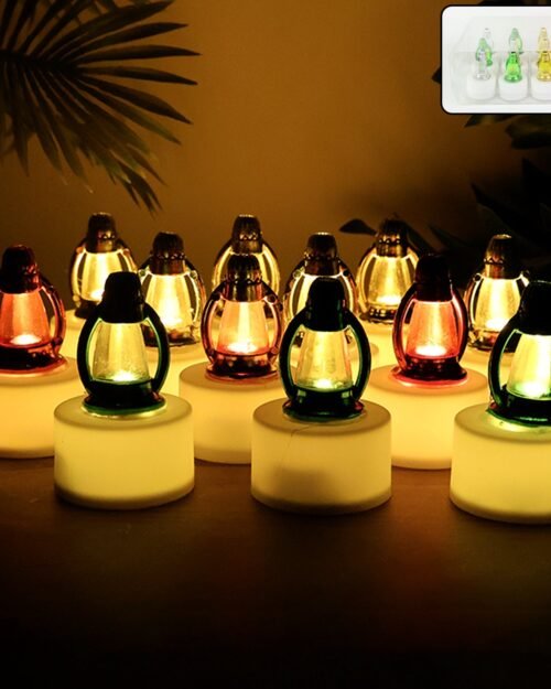 LED Decorative Candle Lamps – Set of 12 Multicolor Flameless Lights
