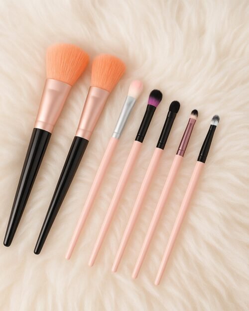 Professional Soft Makeup Brush Set – 7-Pc with Travel Pouch