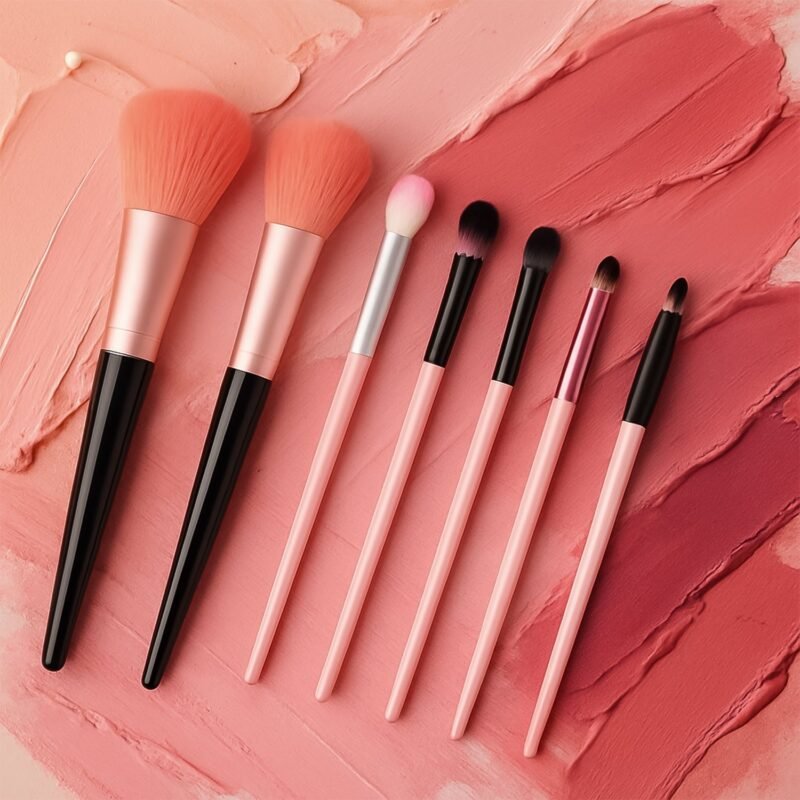 Mackup-Brush-02.jpg Professional Soft Makeup Brush Set – 7-Pc with Travel Pouch