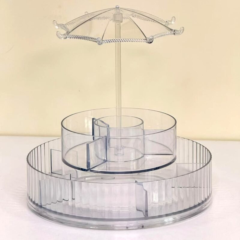 Rotating Makeup Organizer Stand – 360° Multi-Layer Vanity Storage