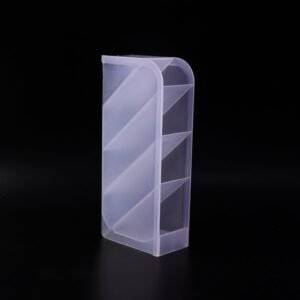 Desk Organizer � 4 Compartments in Clear Plastic for Office Supplies
