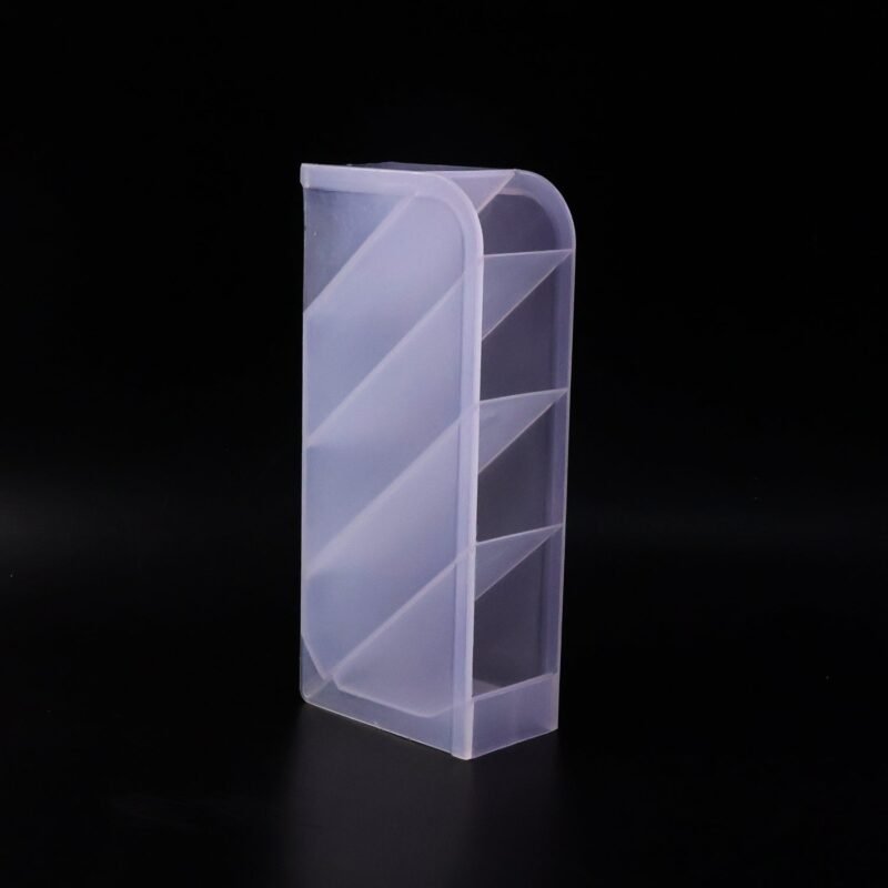 Desk Organizer � 4 Compartments in Clear Plastic for Office Supplies