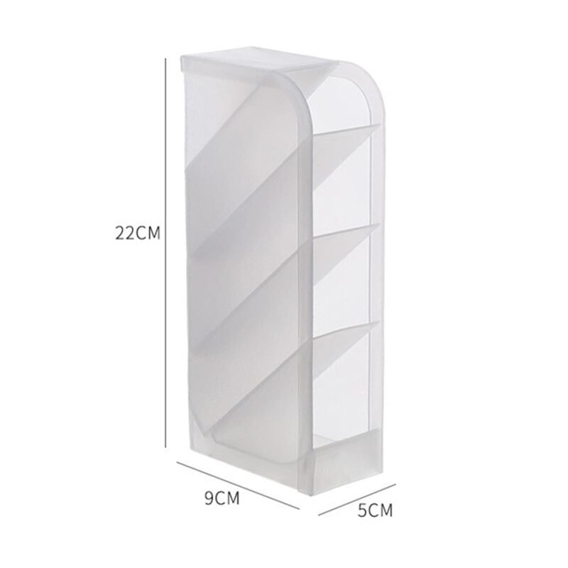 Desk Organizer � 4 Compartments in Clear Plastic for Office Supplies