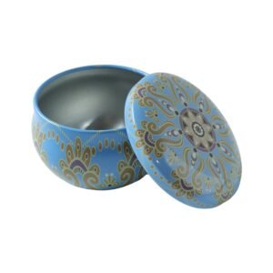 MatkaShapedTinBox-04.jpg Mandala Metal Candle Container – Reusable & Vibrant Decor