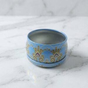 MatkaShapedTinBox-05.jpg Mandala Metal Candle Container – Reusable & Vibrant Decor