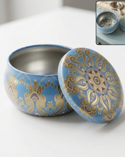 Mandala Metal Candle Container – Reusable & Vibrant Decor