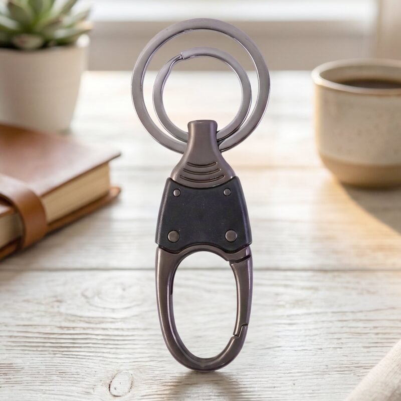 Metal-Double-Ring-Hook-4.jpg Metal Key Holder – Durable Dual Ring with Rotating Swivel