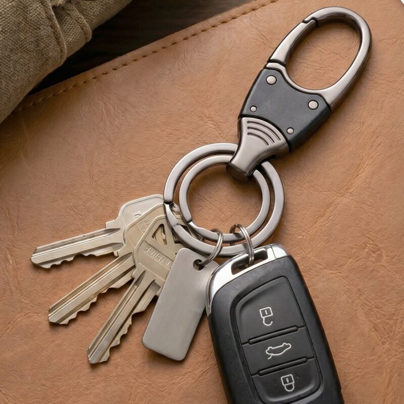 Metal-Double-Ring-Hook-5.jpg Metal Key Holder – Durable Dual Ring with Rotating Swivel