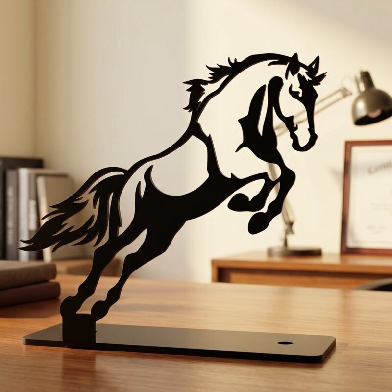 Metal Horse Sculpture � Modern Desk Decor for Sophistication