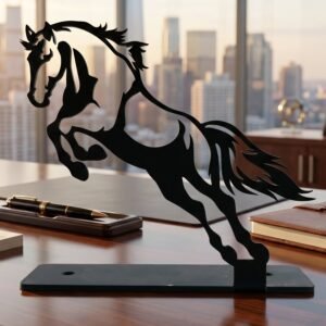 Metal Horse Sculpture � Modern Desk Decor for Sophistication