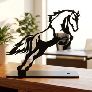 Metal Horse Sculpture � Modern Desk Decor for Sophistication