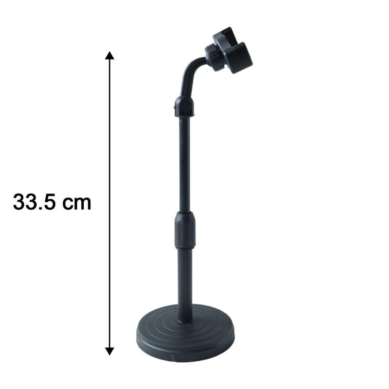 MicrophoneStand-size.jpg Adjustable 360° Rotating Phone Holder – Stable, Universal Fit for Desk