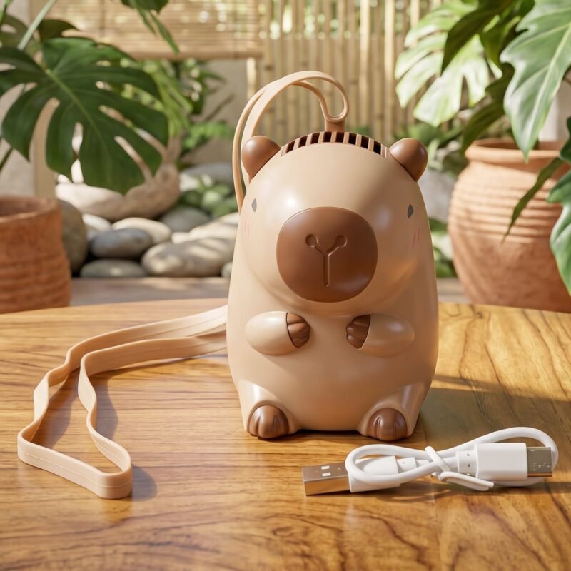 Mini-Capybara-Fan-4.jpg Mini Bear Fan � Rechargeable & Portable for Outdoor Use